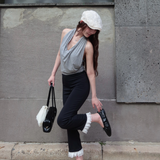 Frill capri pants