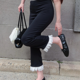 Frill capri pants