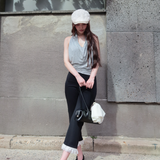 Frill capri pants