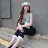 Frill capri pants