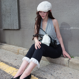 Frill capri pants